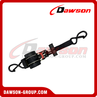 DSSLRS0020 1''X10FT Automatic Retractable Ratchet Tie Down Straps with Damping Version, 25MMX3.05M MBL 800KGS Cargo Lashing Belt