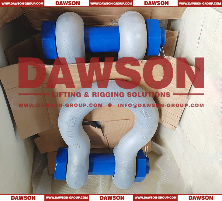 WLL 150T Hot Dip Galvanized US Type DG2130 Bow Shackle with Safety Pin, S6 Bolt Type Anchor Shackle - Dawson Group Ltd. - China Manufacturer, Supplier, Factory