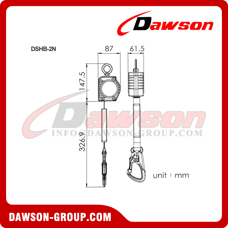 DSHB-2N Retractable Lifeline - Dawson Group Ltd. - China Manufacturer, Factory