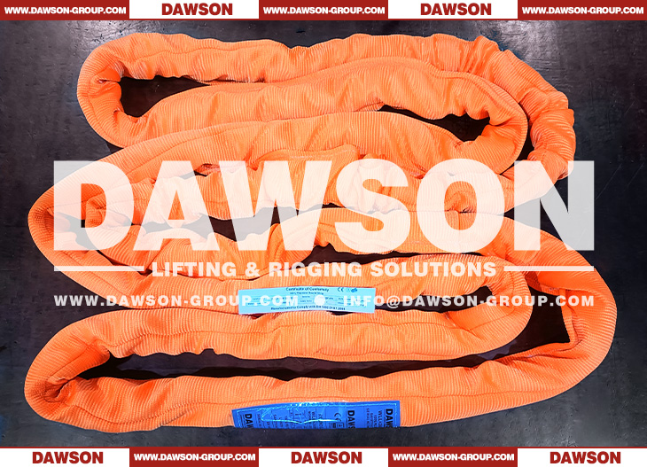 WLL 20T Polyester Round Slings, 20000KG Heavy Duty Round Lifting Slings EN1492-2 - Dawson Group Ltd. - China Manufacturer, Supplier, Factory