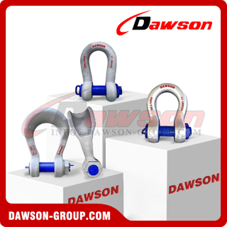 WLL 1000T Heavy Duty Bolt Type Round Body Anchor Shackle, Large WLL Wide Body Bow Shackles with Safety Bolt