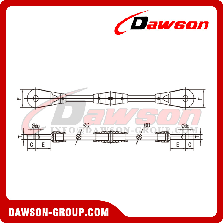 Φ20-Φ210 Construction Bridge Steel Tie Rod Eye & Eye Type, Steel Tie Rod Connection OO Type