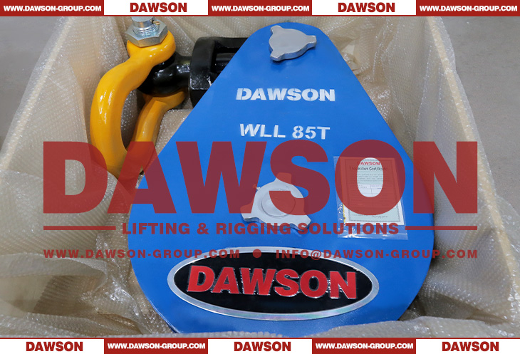 Package of DAWSON WLL 85 Ton Heavy duty (HD) Lifting Snatch Block with Shackle - Dawson Group Ltd. - China Supplier, Factory