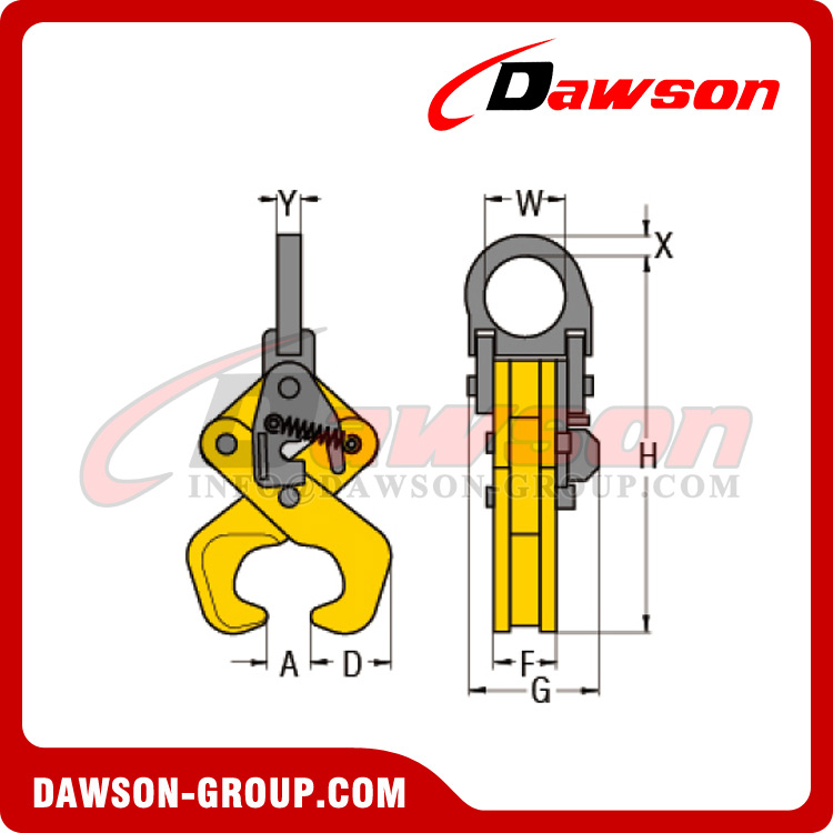 DS-RC WLL 2T 4T Rail Clamp for Lifting and Pulling Rails Lengthways