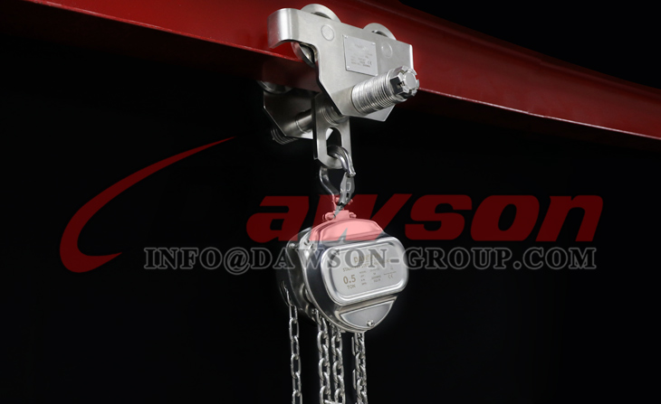 DS-HS-VSS SS304 Chain Hoist 5000kg Manual Chain Bblock and DS-ST-GCT Stainless Steel Push Trolley - Dawson Group Ltd. - China Manufacturer, Supplier