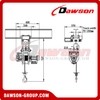 DAWSON DS-TNJ Series Electric Wire Winch with a Monorail Trolley