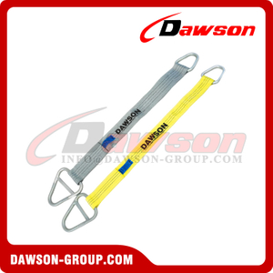 DAWSON Flat Webbing Slings with Round or Flat Delta Rings, Lifting Sling with Male and Female Rings