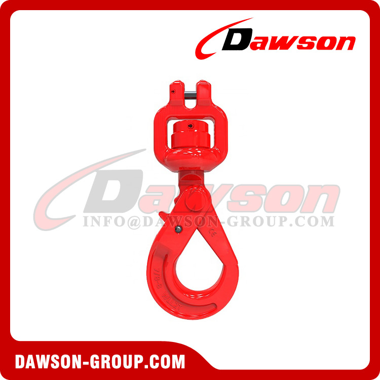 DS007 G80 / Grade 80 6MM 7/8MM Clevis Swivel Self-Locking Hook with Bearing for Crane Lifting Chain Slings