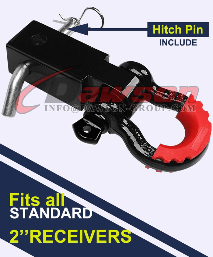 Shackle Tow Hitch Receiver 2'', Never Rust Receiver Shackle Bracket