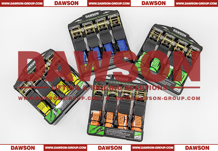DAWSON DSRTDS-103 4PCS 1&times;15 Square Ratchet Tie Down Straps Set for Cargo Securing - Dawson Group Ltd. - China Supplier