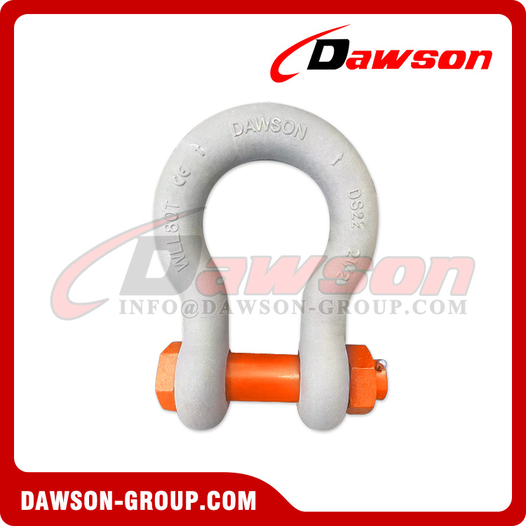 DAWSON® ORANGEPIN® Grade T8 DG2140 Forged Alloy Steel Bow Shackle with Safety Pin, G8 Class Bolt Type Anchor Shackle
