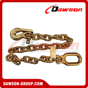 DAWSON US Type G70 Yellow Zinc Plated Agricultural Safety Chain Assembly, Grade 70 Safety Chain for Towed Equipment