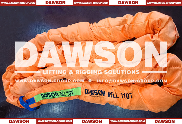 DAWSON WLL 110T Heavy Duty Polyester Round Slings, 110000kg Lifting Slings - Dawson Group Ltd. - China Manufacturer, Factory
