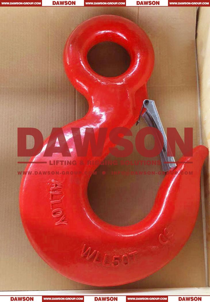 DS130 320A G70 WLL 50T Forged Alloy Steel Eye Hoist Hook with Latch - Dawson Group Ltd. - China Manufacturer, Supplier