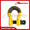 Dawson Drop Forged Bow Shackle with PU Protection for Towing & Recovery Strap, S6 Screw Pin Anchor Shackles