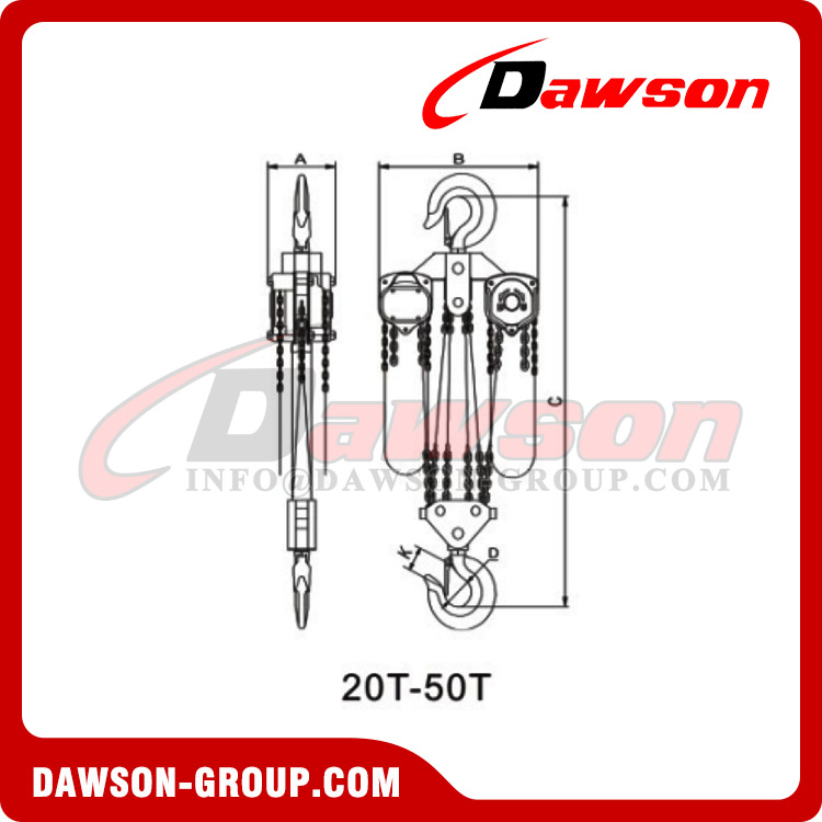 DSVD 1T - 50T Chain Block, Chain Hoist for Construction Site