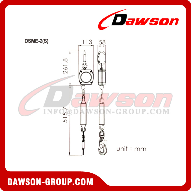 DSME-2(S) Retrieval Lifeline, Retractable Lifeline - Dawson Group Ltd. - China Manufacturer, Factory