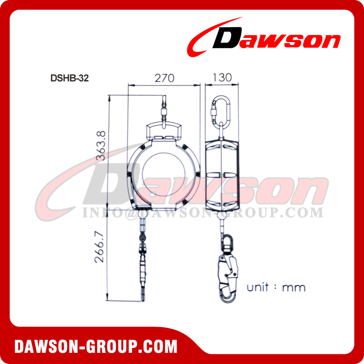 DSHB-32 Series Vertical Retractable Lifeline - Dawson Group Ltd. - China Manufacturer, Factory