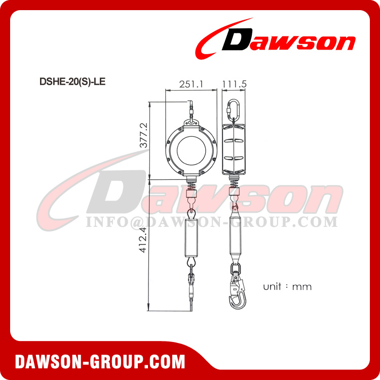DSHE-20(S)-LE Retractable Lifeline - Dawson Group Ltd. - China Manufacturer, Factory