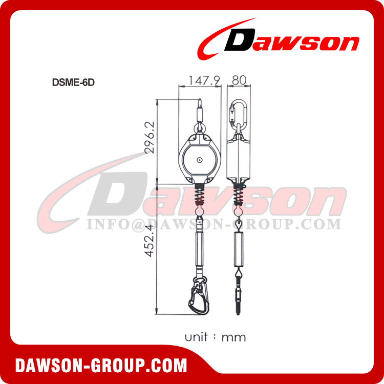 DSME-6D Series Retractable Lifeline - Dawson Group Ltd. - China Manufacturer, Factory