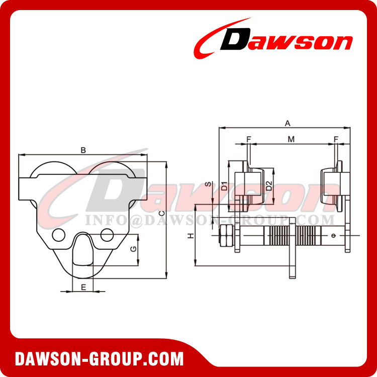DS-MTP Type Plain Trolley Clamp