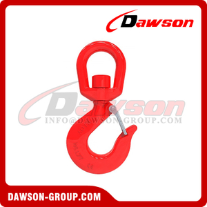 DS554 G70 WLL 1-11T New Type Forged Alloy Swivel Hook, Grade 43 WLL 0.75-7.5T Carbon Steel Hooks with Latch