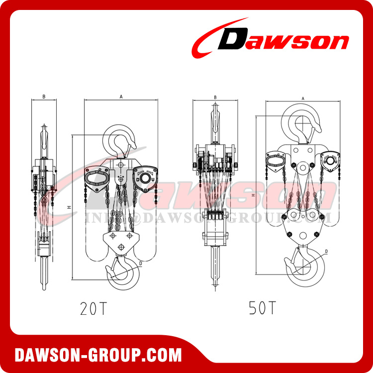 DSVS 0.5T - 50T Chain Block for Construction Site