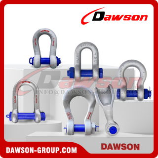 WLL 150T Heavy Duty Bow Shackle with Safety Pin, Hawser Shackle, Wide Body Anchor Shackle, S6 Bolt Type Dee Shackle