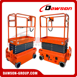 DS-FSJY-YZ Hydraulic Steering Mini Full-Electric Scissor Lift Aerial Construction Elevator, Tiny Type Scissor Elevating Platform