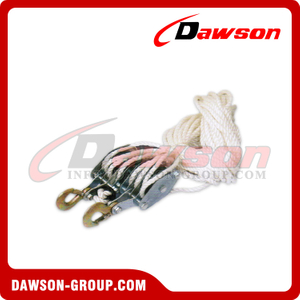 DAWSON 2000Lbs Poly Rope Hoist Manual Hand Pulley Wheel Block and Tackle System