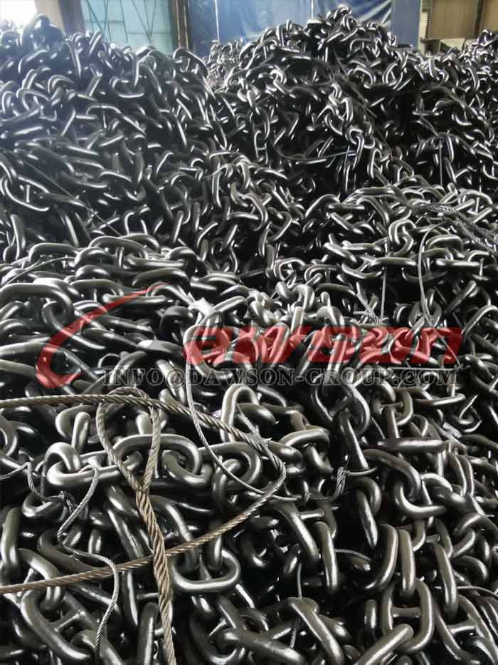Welded Stud Link Anchor Chain with Black Bituminous Paint - Dawson China Factory, Manufacturer