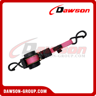 DSSLRS0014 1''X10FT Automatic Retractable Ratchet Tie Down Straps with Damping Version, 25MMX3.05M MBL 800KGS Cargo Lashing Belt
