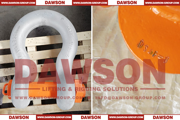 DAWSON&reg; ORANGEPIN&reg; Grade T8 DG2140 WLL 250T Forged Alloy Steel Bow Shackle with Safety Pin, G8 Class Bolt Type Anchor Shackle - Dawson Group Ltd. - China Manufacturer, Supplier