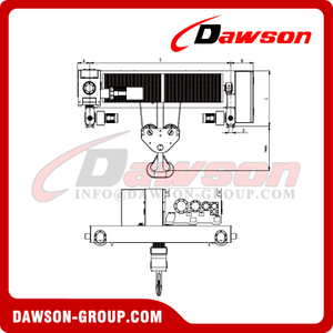 DAWSON Standard Room Monorail Hoist, Square Electric Hoist for Material Handling