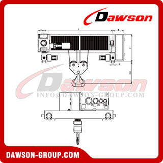 DAWSON Standard Room Monorail Hoist, Square Electric Hoist for Material Handling