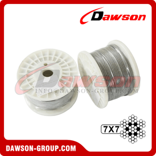 7×7 Stainless Steel 304 Wire Rope Cable, Corrosion Resistance AISI304 7*7 Wire Rope Cable