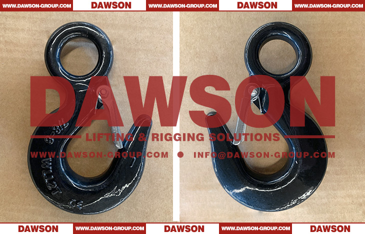 DS130 320A Black Painted G70 Forged Alloy Steel Eye Hoist Hook with Latch - Dawson Group Ltd. - China Manufacturer, Supplier, Factory