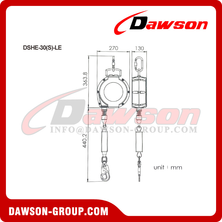 DSHE-30(S)-LE Retractable Lifeline - Dawson Group Ltd. - China Manufacturer, Factory