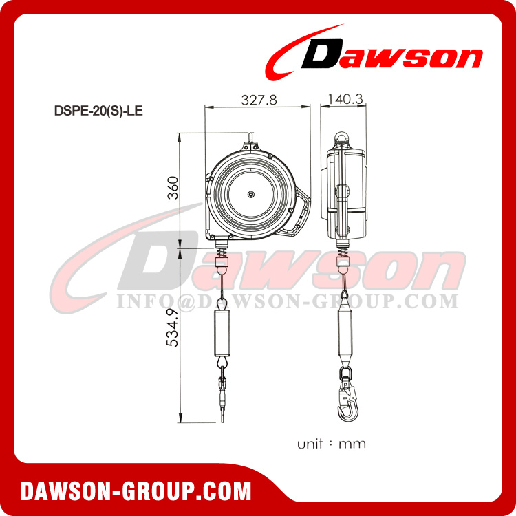 DSPE-20(S)-LE Retractable Lifeline - Dawson Group Ltd. - China Manufacturer, Factory