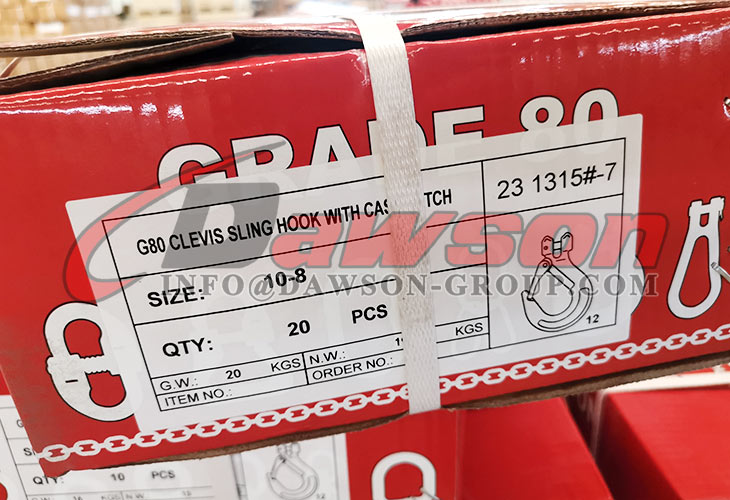 DS012 G80 6-32MM Clevis Sling Hook with Cast Latch for Crane Lifting Chain Slings - Dawson Group Ltd. - China Manufacturer, Factory