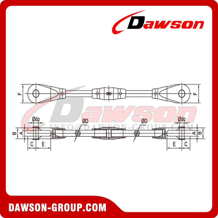 Φ20-Φ210 Construction Bridge Steel Tie Rod Jaw & Jaw Type, Steel Tie Rod Connection UU Type