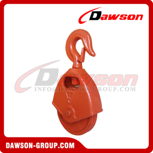 DS-B191 JIS Triangular Block Single Wheel with Swivel Hook, Snatch Pulley Block