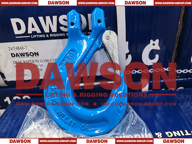 DS1004 G100 Forged Clevis Sling Hook with Safety Latch for Chain Sling Fitting, Forged Clevis Slip Hook - Dawson Group Ltd. - China Manufacturer, Supplier, Factory