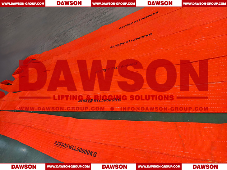 WLL 50 Ton Polyester Heavy Duty Webbing Slings - Lifting Sling - Dawson Group Ltd. - China Manufacturer, Factory