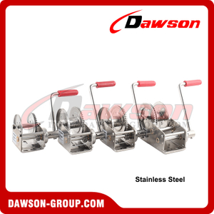 DSHW-F Stainless Steel Hand Winch with Steel Wire Rope or Webbing, Galvanized Hand Winch, Electrostatic Spraying Hand Winch