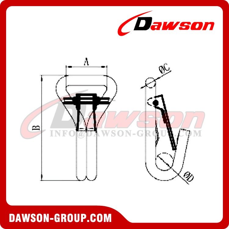 DS-A5000-T Zinc Plated Wire Hook with Triangle
