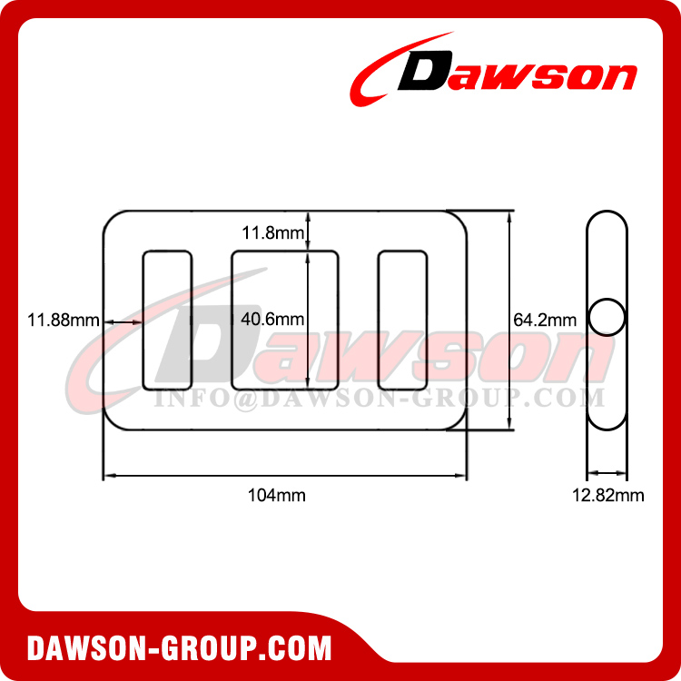 DAWSON DS-OWLB40501 40MM 10T Forged White Zinc Plated One Way Lashing Buckle