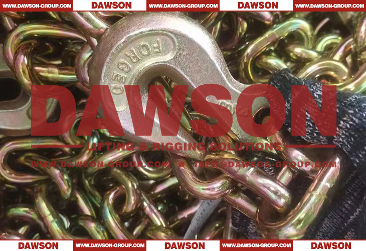 DAWSON G43 3-8 x 14FT Forged YellowZinc Plated High Test Trailer Safety Chains Assembly with Clevis Grab Hook - Dawson Group Ltd. - China Manufacturer, Supplier