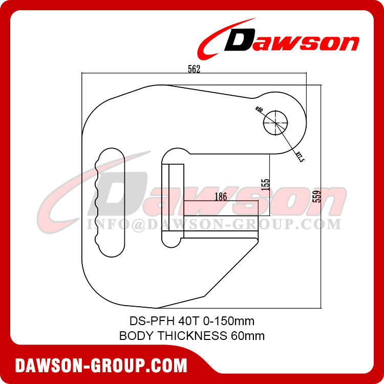 DS-PFH&nbsp;40T Steel F Type Pipe Hook, Pipe Lifting Plate Clamp F Model for Horizontal Lifting and Transporting - Dawson Group Ltd. - China Manufacturer, Supplier, Factory