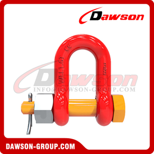 DS757 Grade G8 T8 Bolt Type Alloy Dee Shackle for Lifting, Chain Shackle with Safety Pin